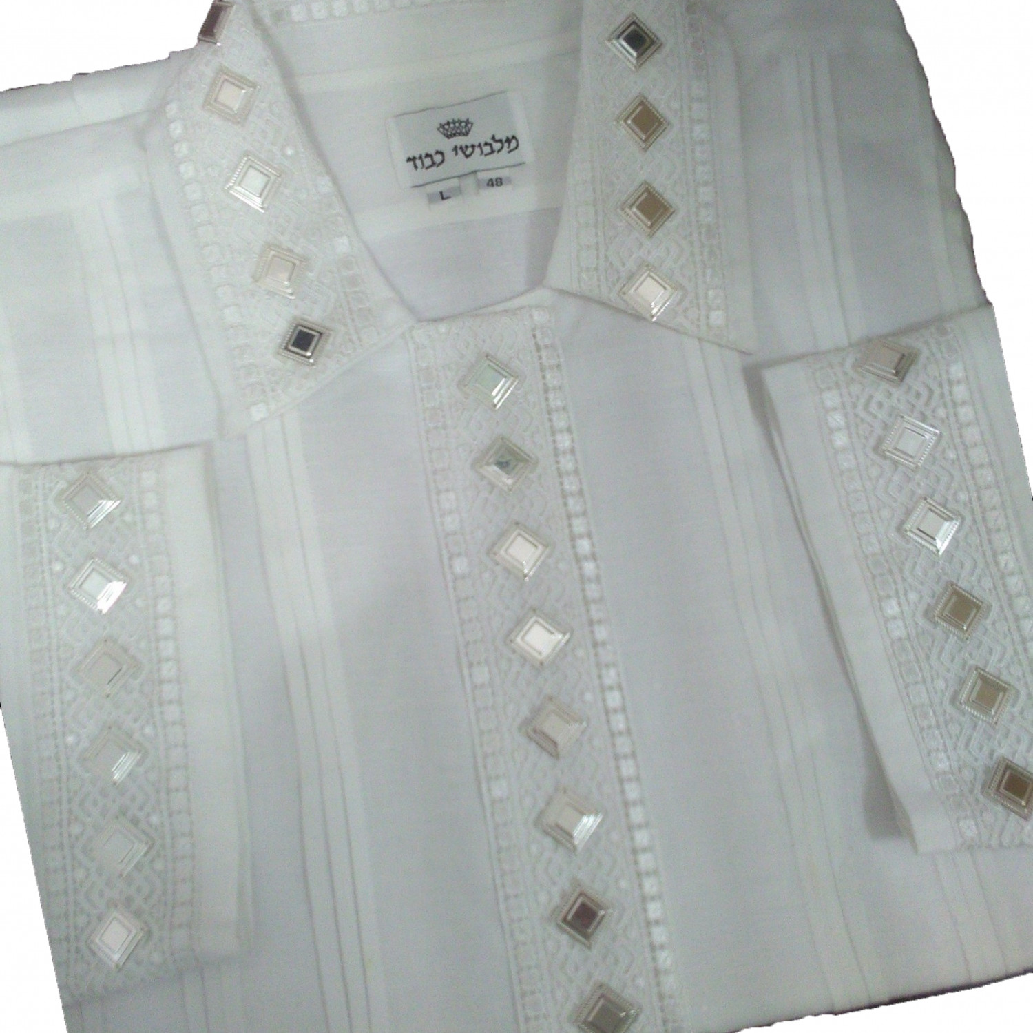 Kittel - Diamond Cross with Boxes Lace & Silver Mirror Stones Design
