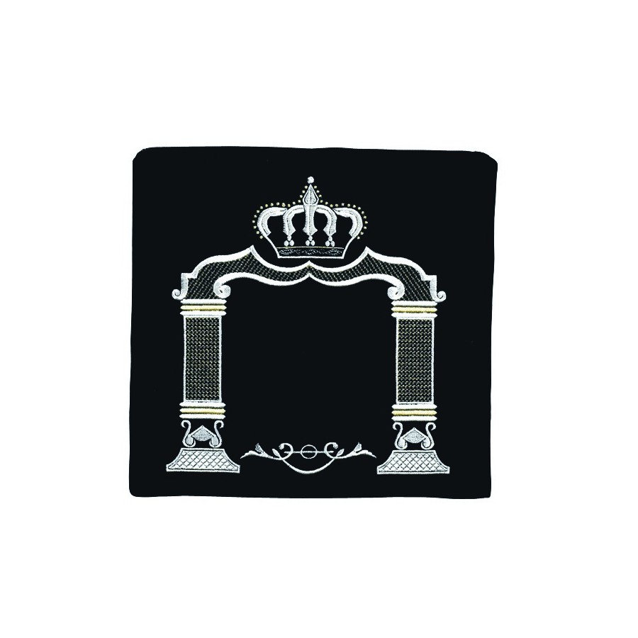 Tallis Bag Design KT 125 - Black Velvet with Silver Embroidery