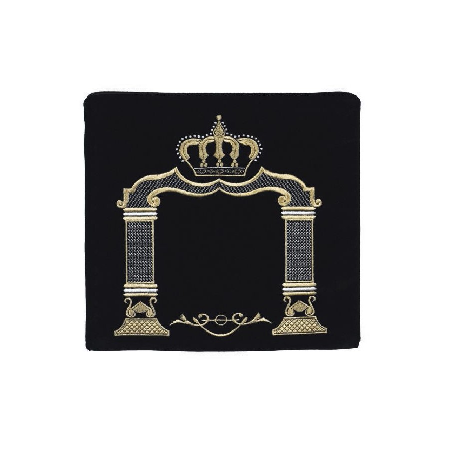 Tallis Bag Design KT 125 - Navy Velvet with Gold Embroidery