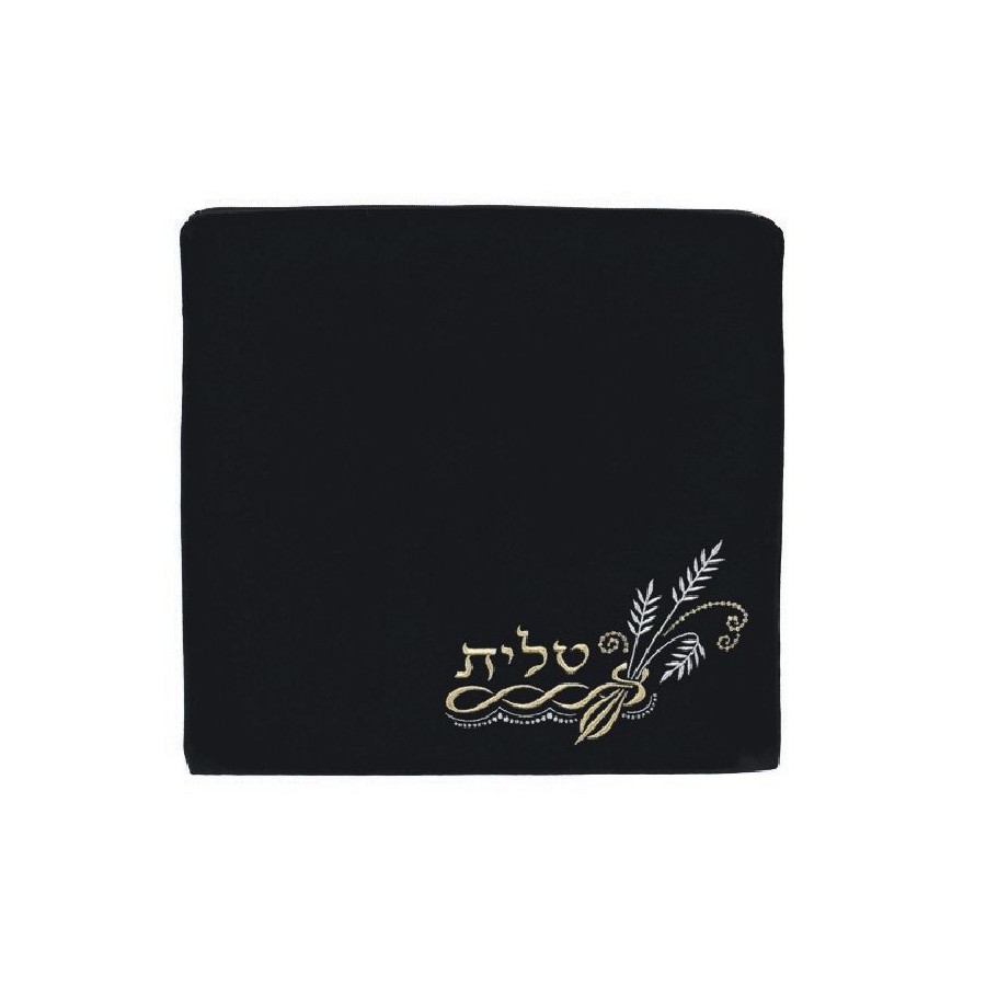 Tallis Bag Design KT 70 - Navy Velvet with Gold Embroidery
