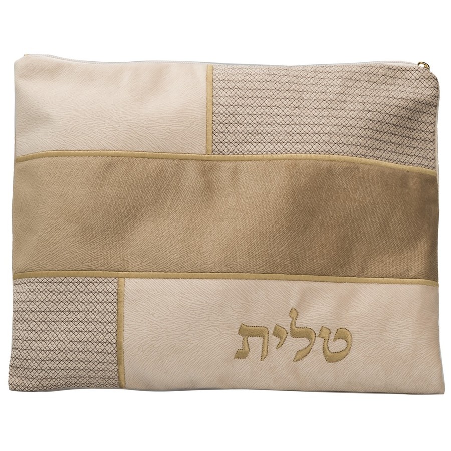 Tallit bag in beige patchwork suede look, design KT 2020