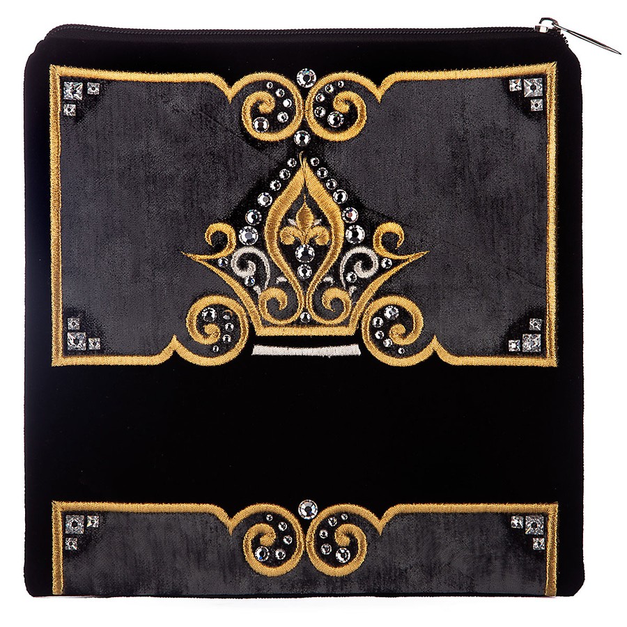 Tallis Bag Design KT 460 - Black Velvet with Gold Embroidery