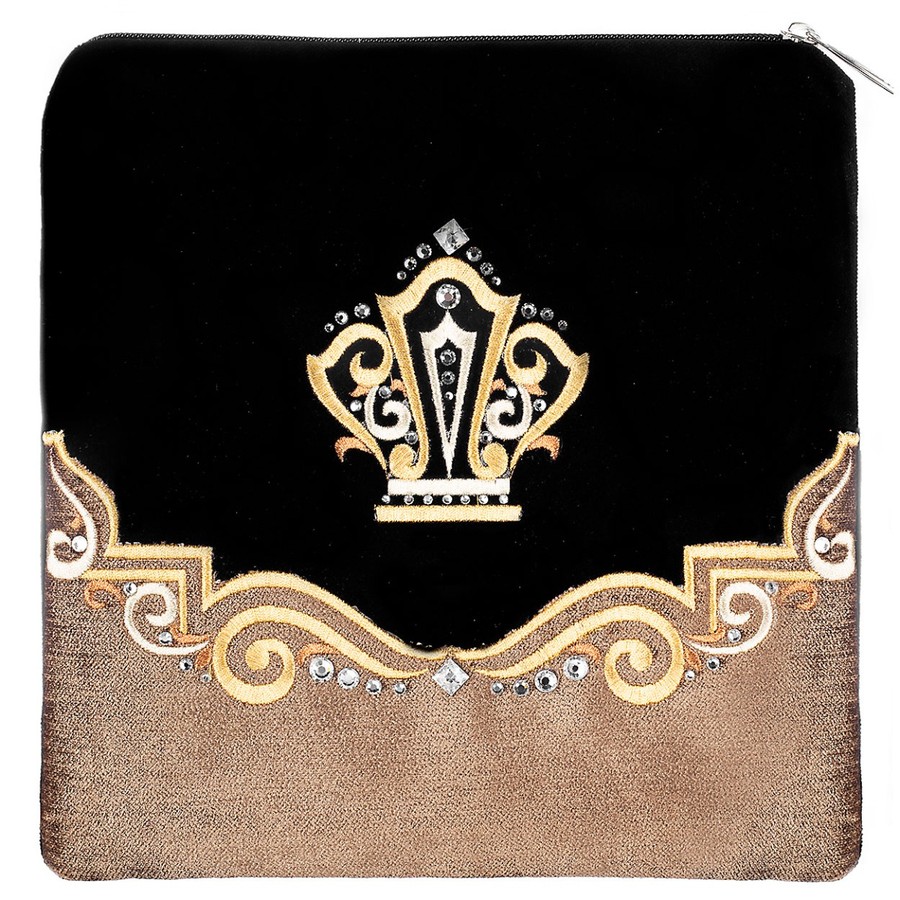 Tallis Bag Design KT 465 - Black Velvet with Gold Embroidery