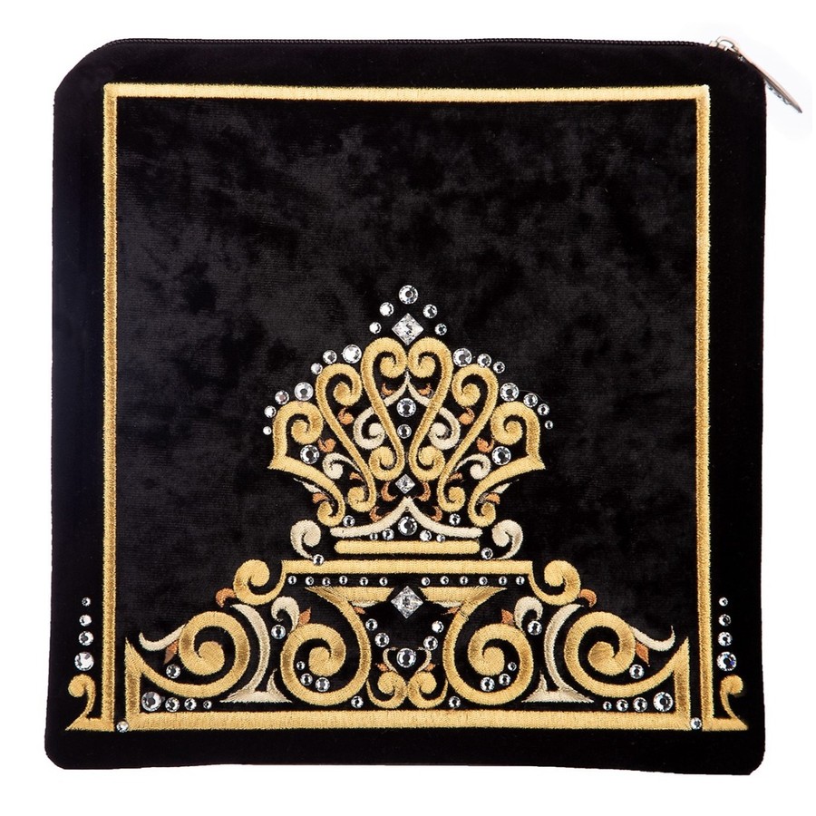 Tallis Bag Design KT 470 - Black Velvet with Gold Embroidery