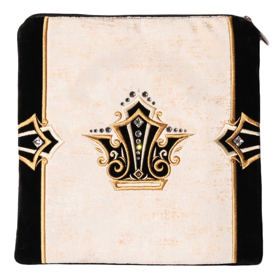 Tefillin bag in black velvet with gold embroidery, design KT 475