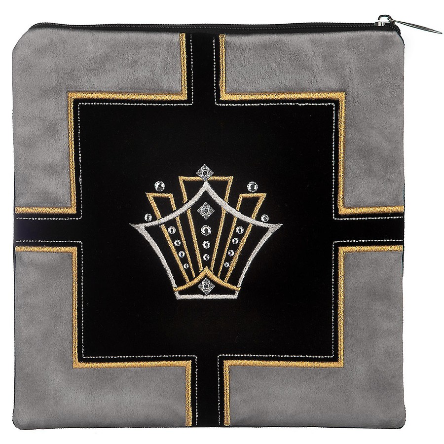 Tefillin bag in black velvet with gold embroidery, design KT 498