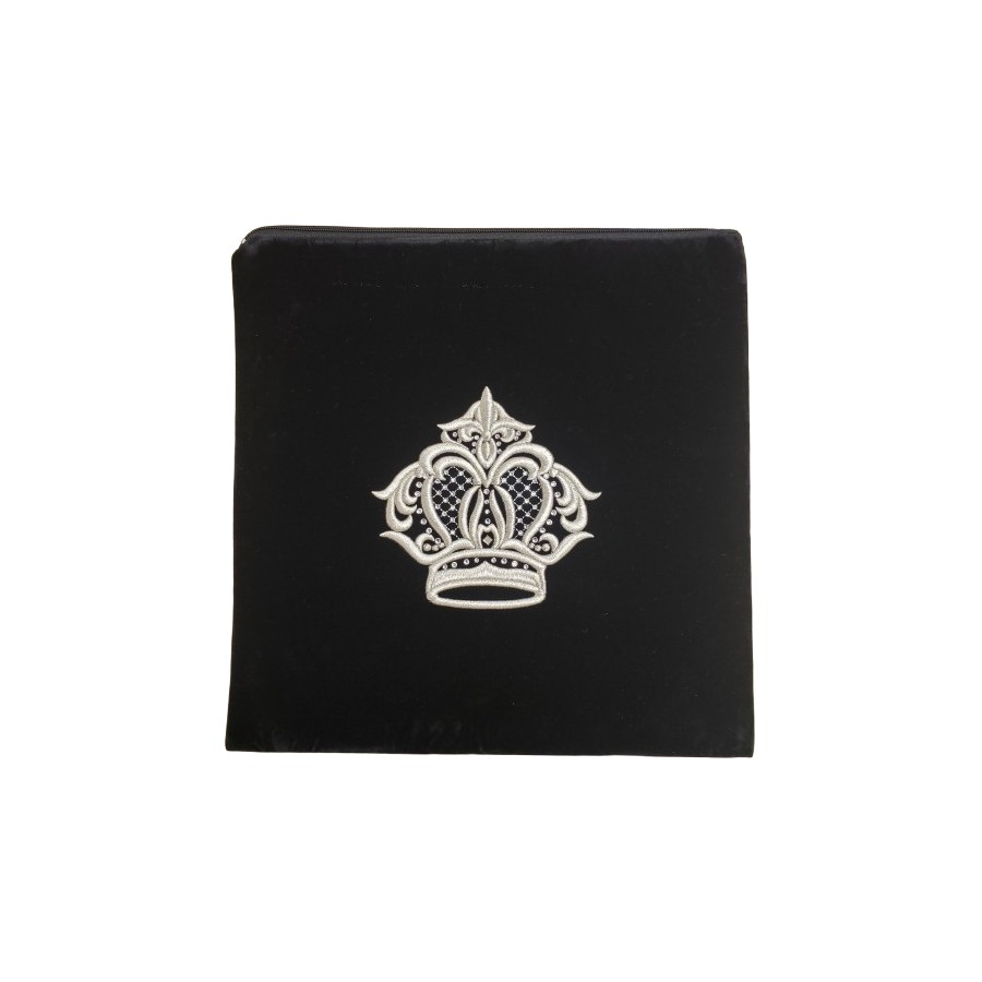Tallis Bag Design KT 81 - Black Velvet with Silver Embroidery