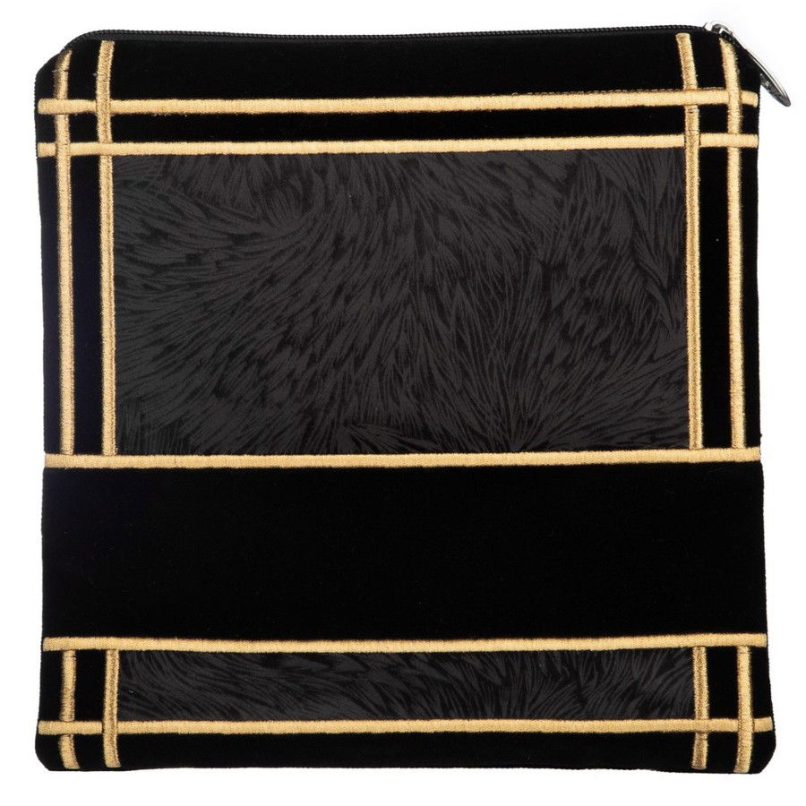 Tallis Bag Design KT 450 - Black Velvet with Gold Embroidery