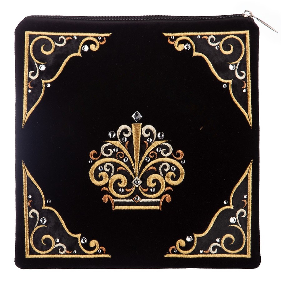 Tallis Bag Design KT 496 - Black Velvet with Multicolour Embroidery