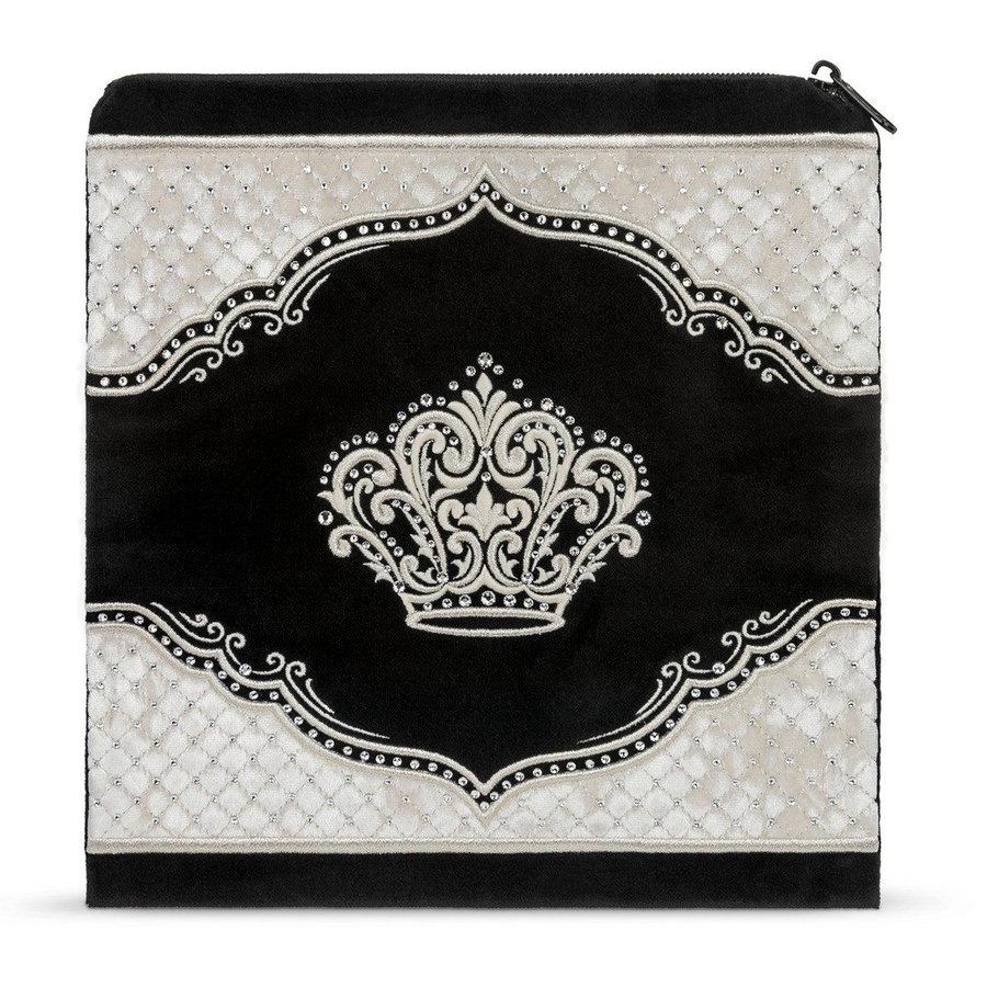 Tallit bag in black velvet and white crushed velvet, design MC 446
