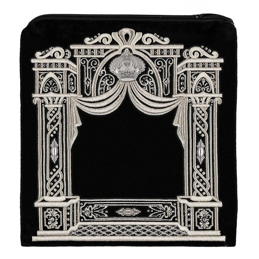 Tallis bag in black velvet, design MC 173