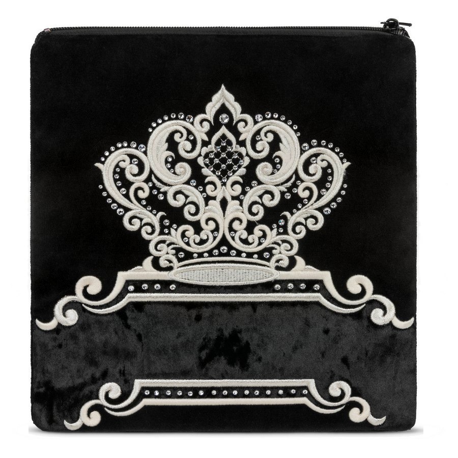 Tallit bag in black velvet and black crushed velvet, design MC 530