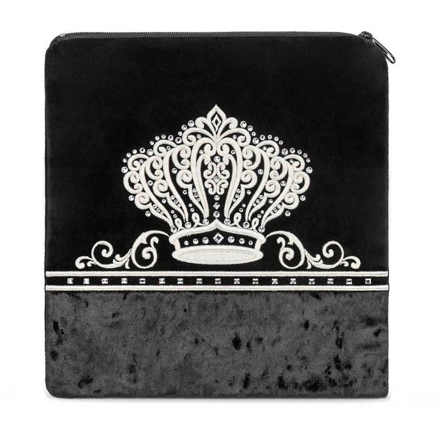 Tallit bag in black velvet and black crushed velvet, design MC 590