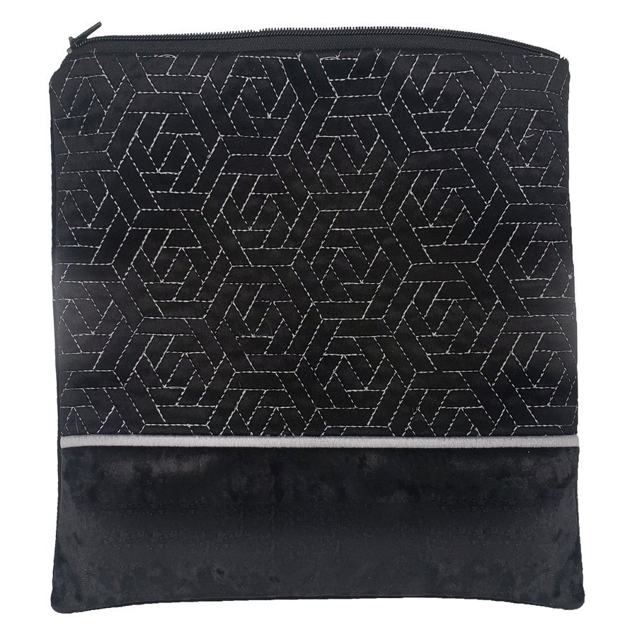 Tallit bag in black velvet, design MC V1210