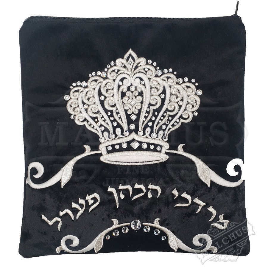 Tallit bag in black velvet, design MC V4017