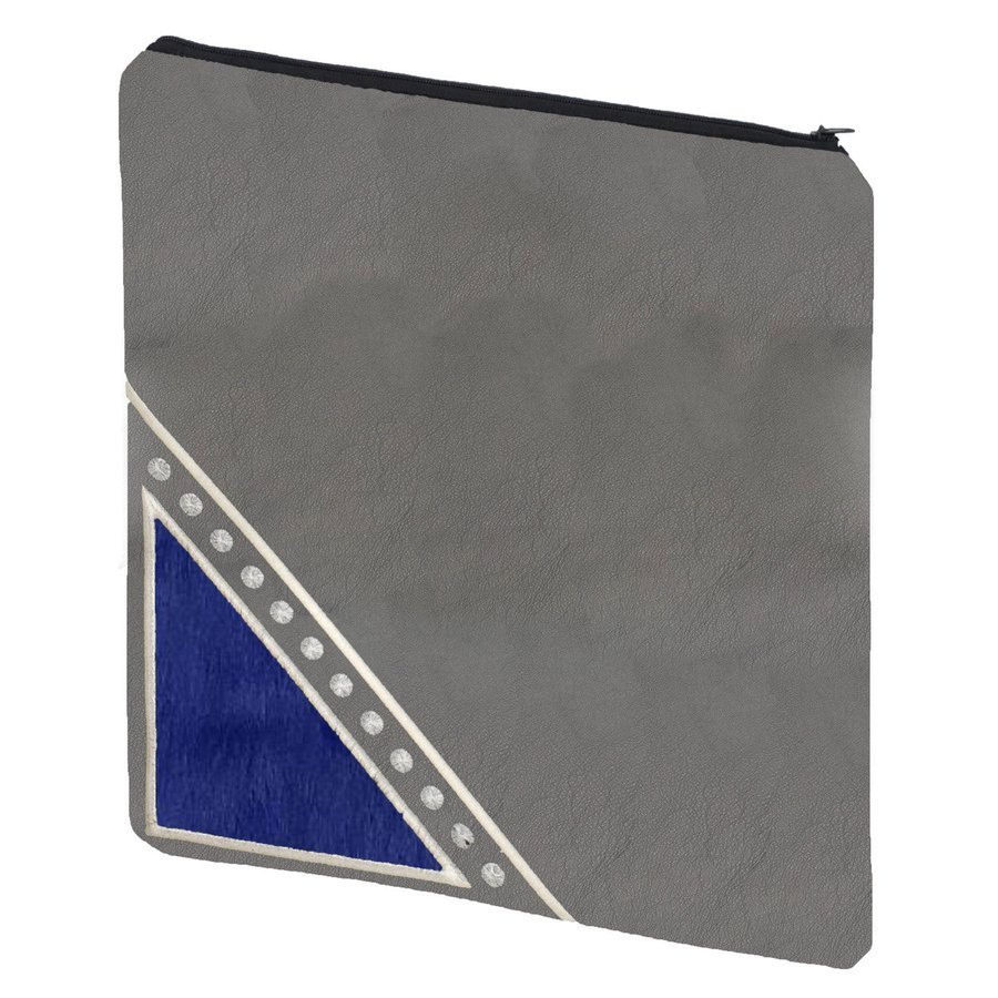 Tallis Bag Design MC 1019 - Grey Leather and Blue Fur