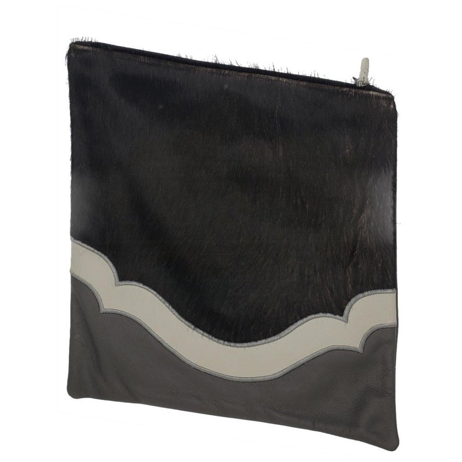 Tallis Bag Design MC 1040 - Black Fur and Grey Leather