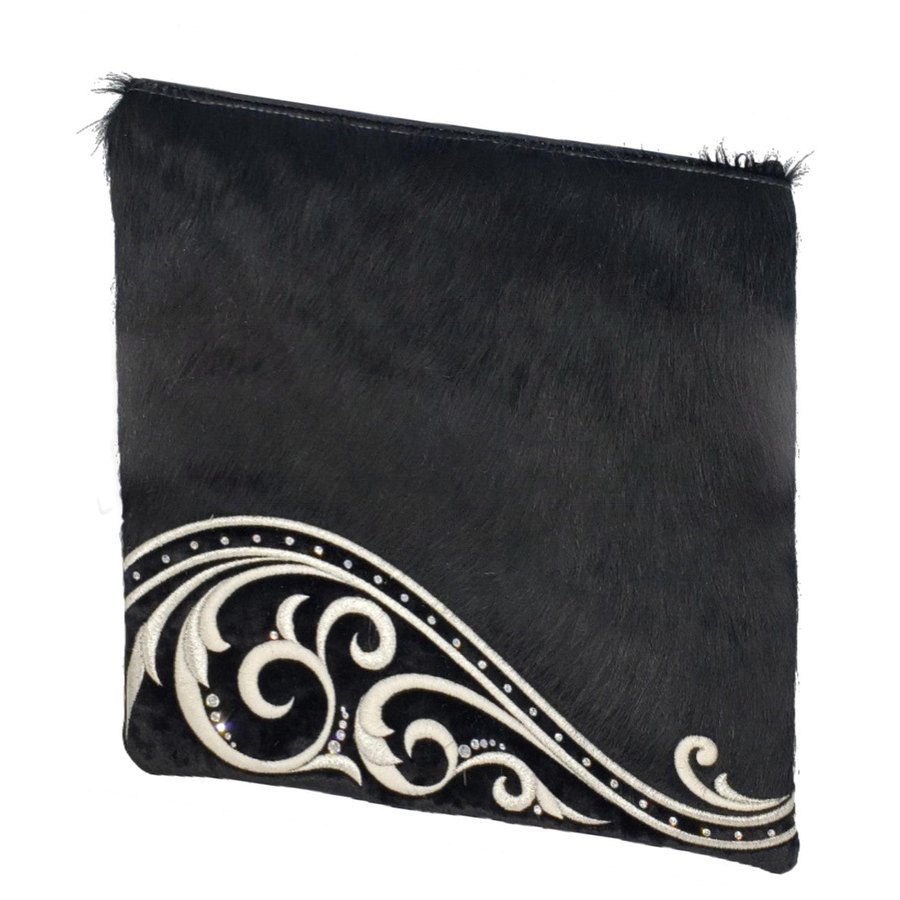 Tallit bag in black fur and black velvet, design MC 2013