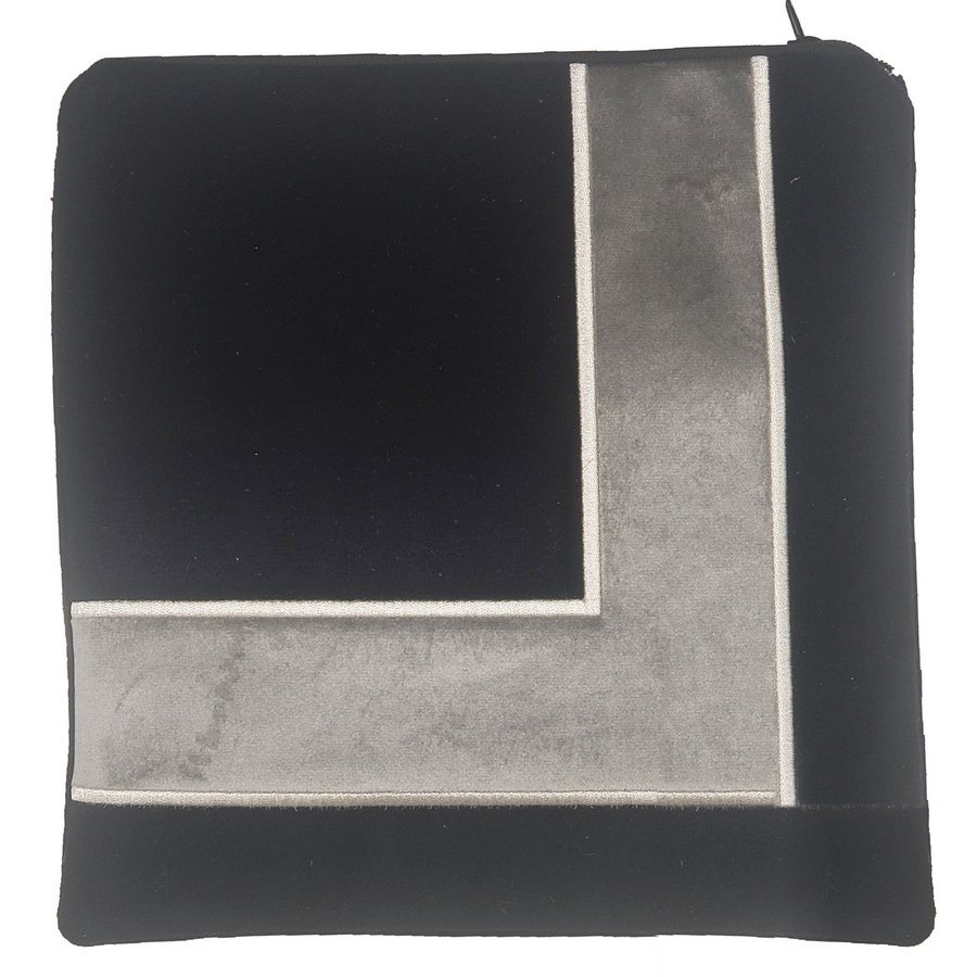 Tallit bag in black and grey velvet, design MC V1044
