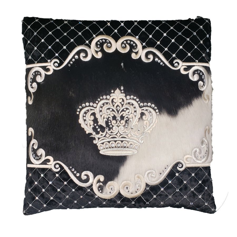 Tallit bag in black velvet and black & white fur, design MC V3035