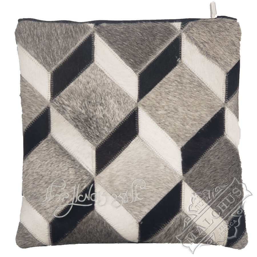 Tallit bag in grey, black and white 3d box fur, design MC 7005