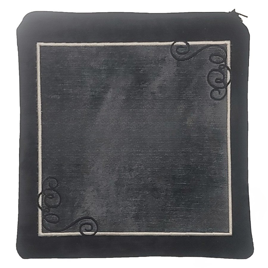 Tallit bag in black velvet and charcoal antique velvet, design MC V5014
