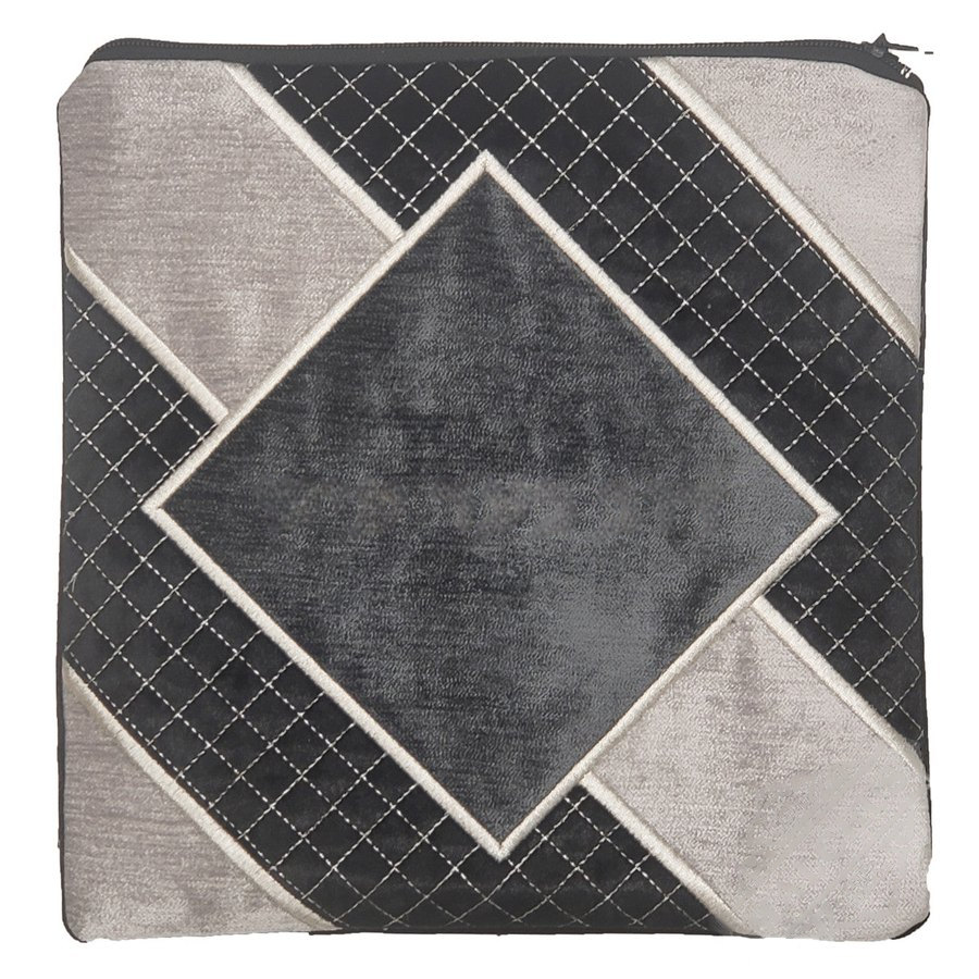 Tallit bag in grey and black velvet, design MC V1053