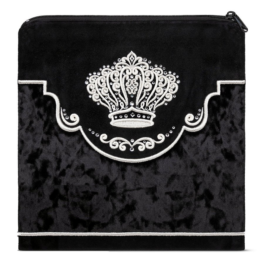 Tallit bag in black velvet and black crushed velvet, design MC 540