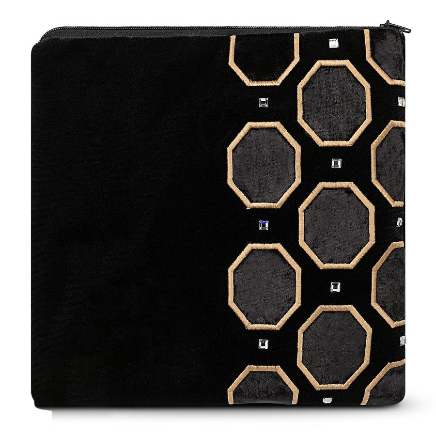 Tallit bag in black velvet with gold embroidery, design MC 815
