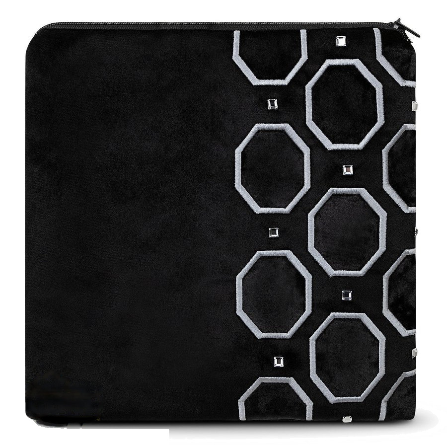 Tallit bag in black velvet with silver embroidery, design MC 816