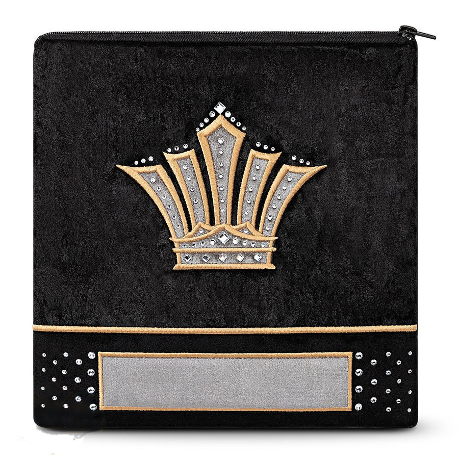 Tallit bag in black velvet with gold and silver embroidery, design MC 905
