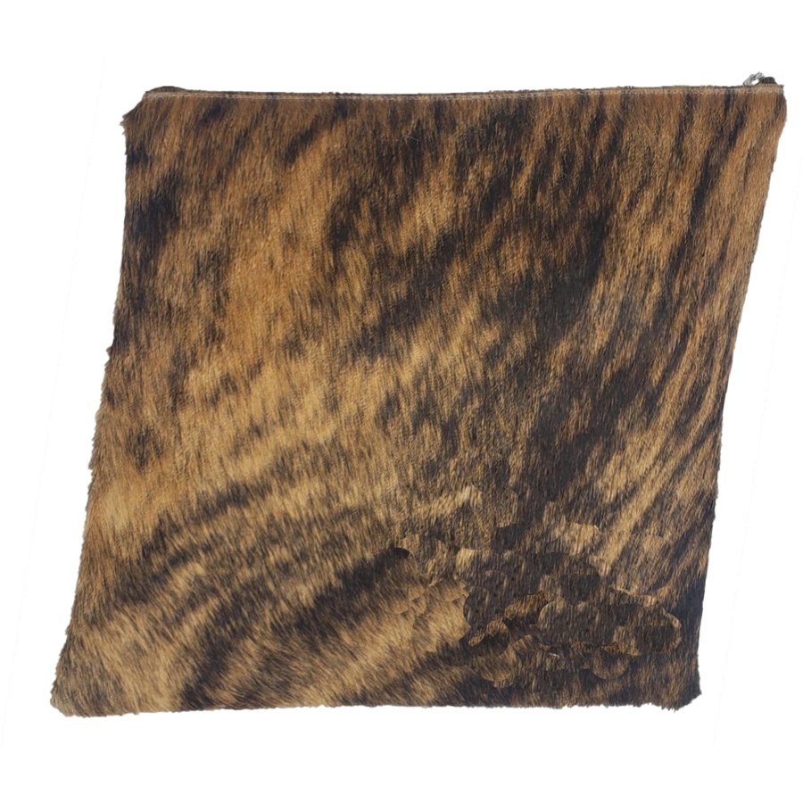 Tallit bag in camel leather and black fur, design MC 1010
