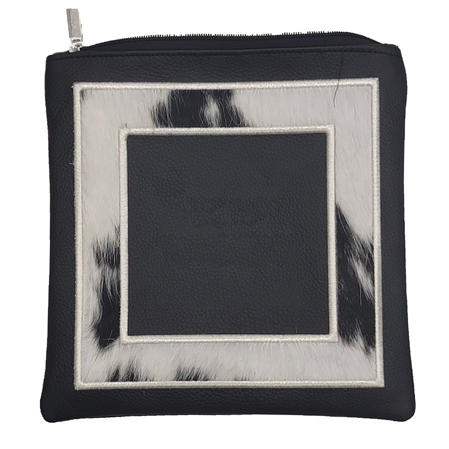 Tallis Bag Design MC 1014 - Black Leather and Black & White Fur