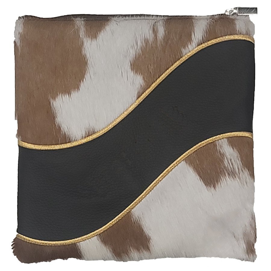 Tallis Bag Design MC 1016 - Black Leather and Brown and White Fur