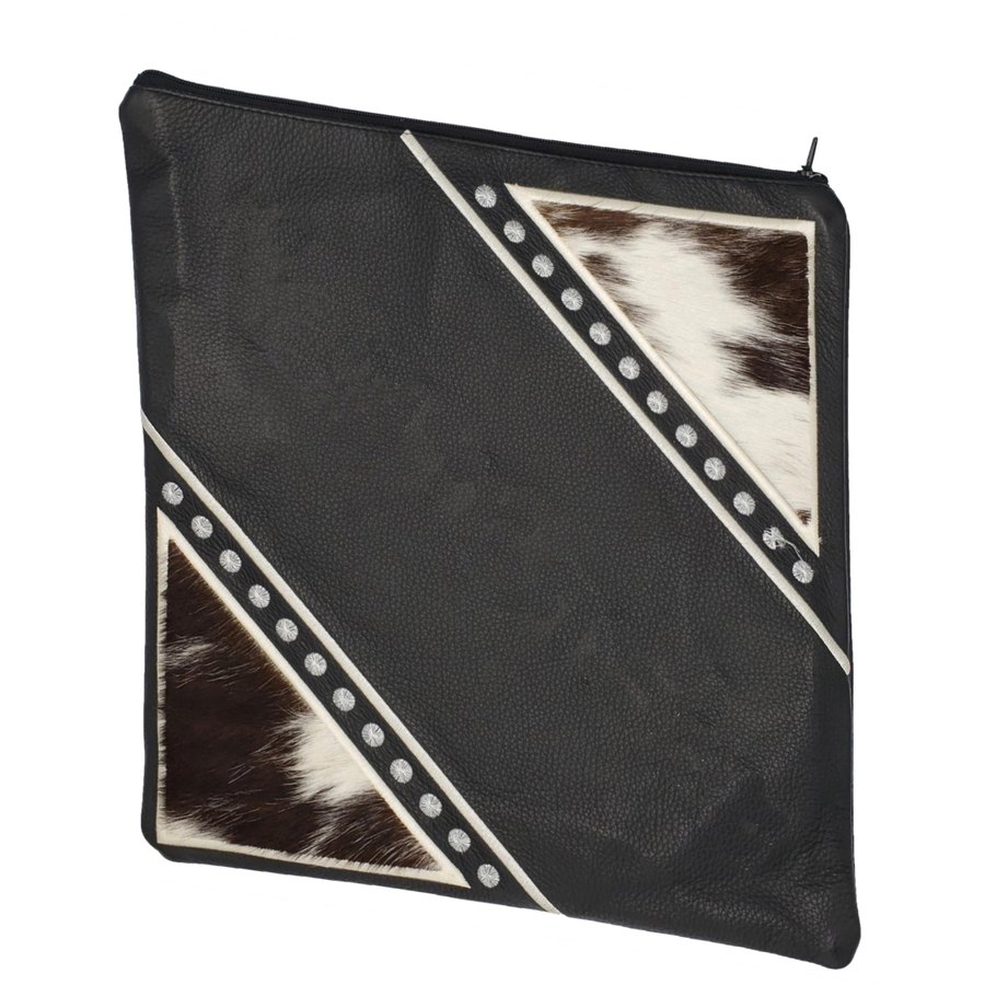 Tallis Bag Design MC 1020 - Black Leather and Brown & White Fur