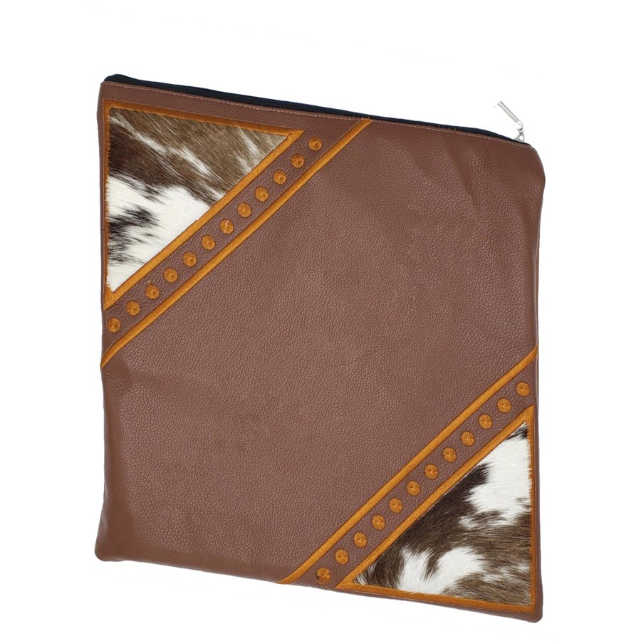Tallis Bag Design MC 1020 - Brown Leather and Brown & White Fur