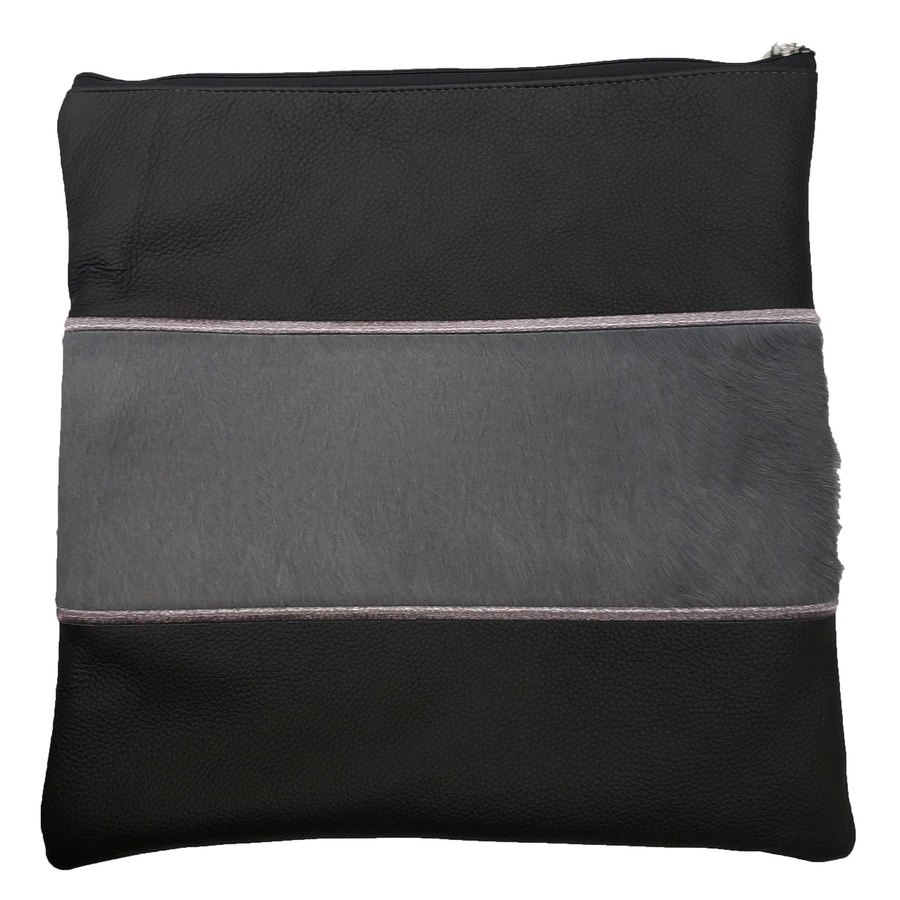 Tallit bag in black and grey fur, design MC 1027