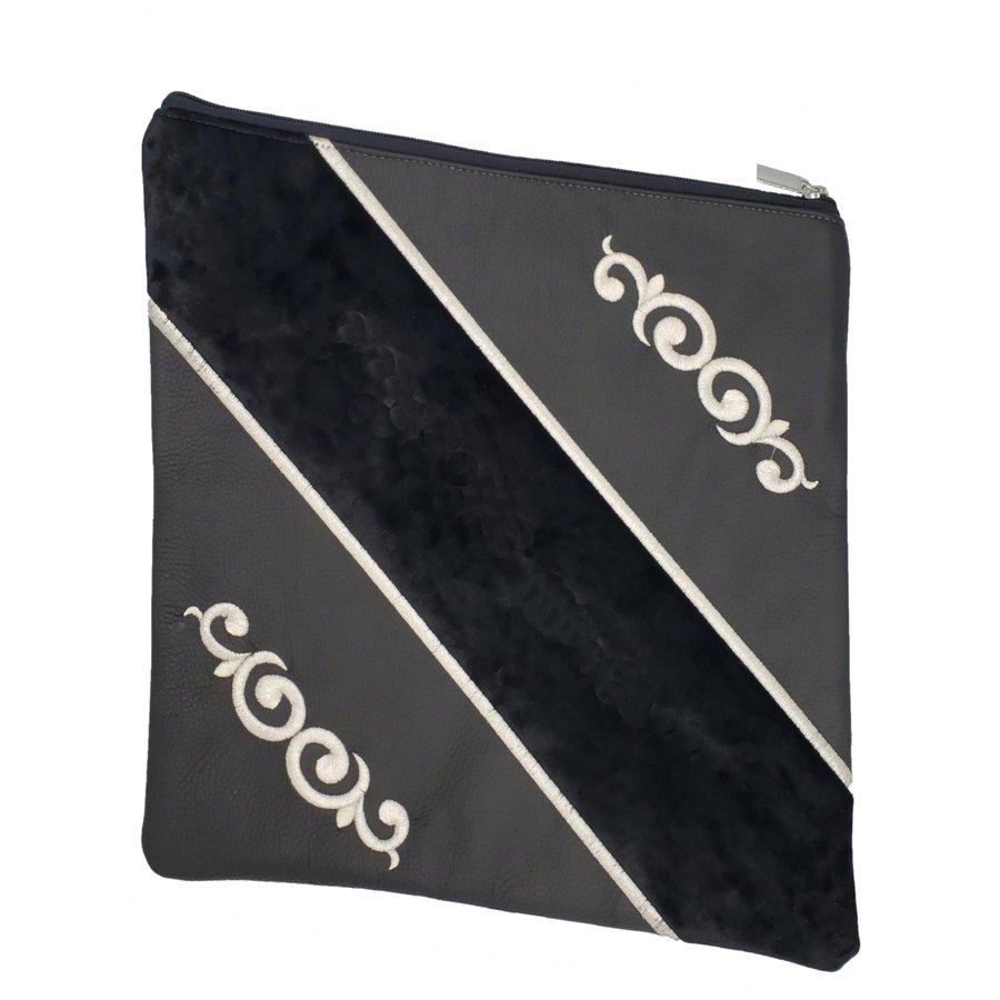Tallis Bag Design MC 1035 - Black Leather and Black Velvet