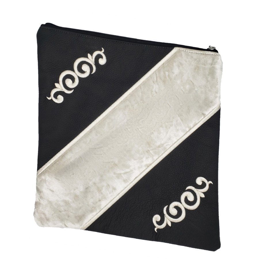Tallis Bag Design MC 1035 - Black Leather and White Velvet