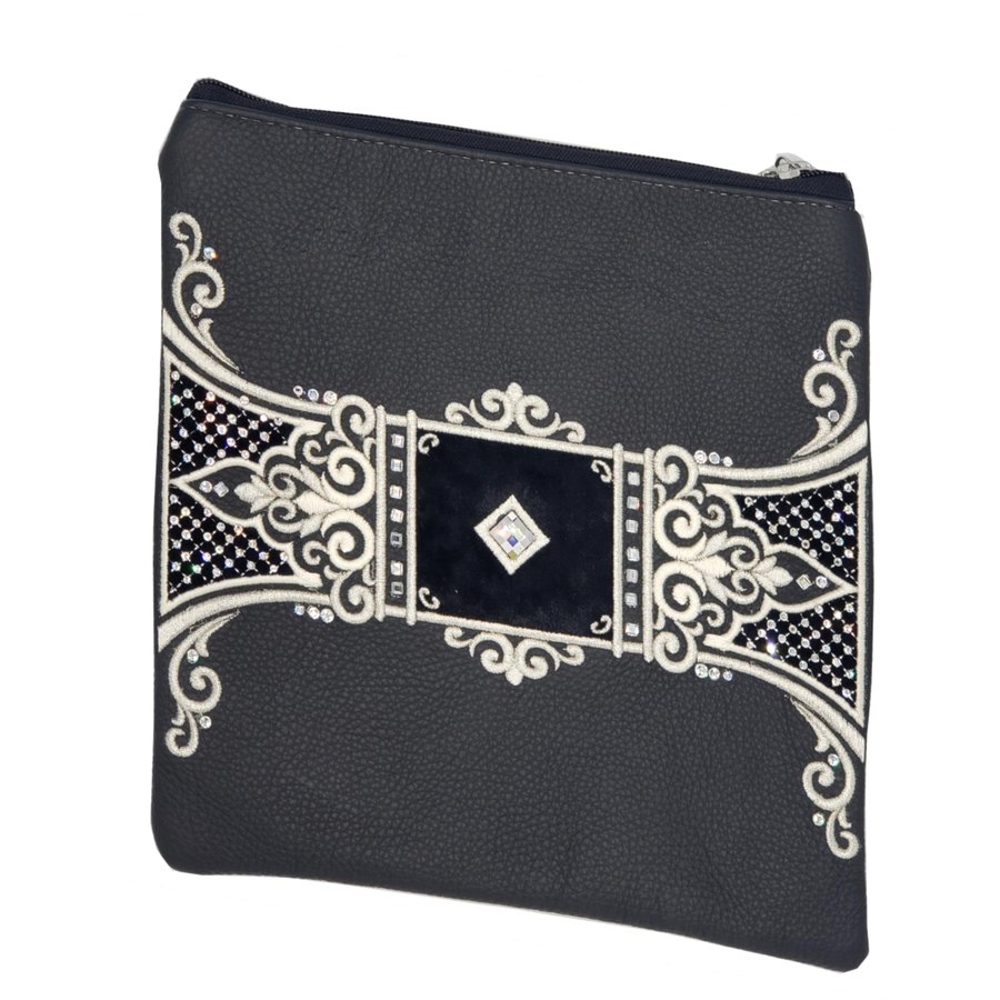 Tallit bag in black and black velvet center, design MC 2010