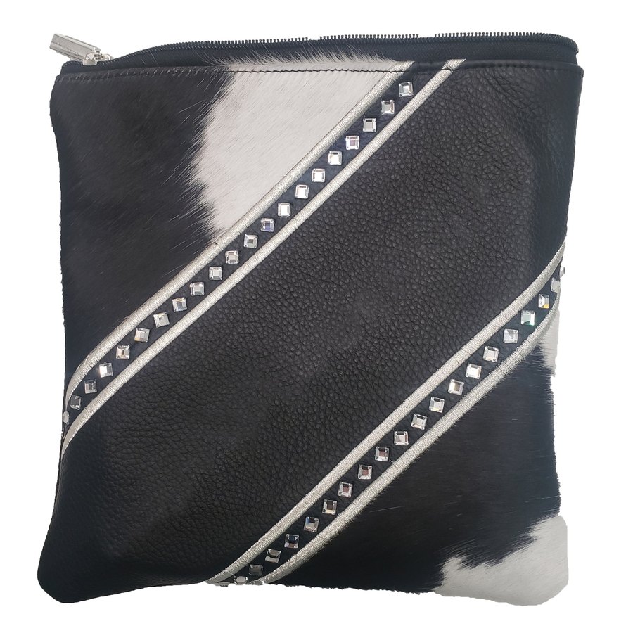 Tallis Bag Design MC 1046 - Black Leather and Black & White Cowhide
