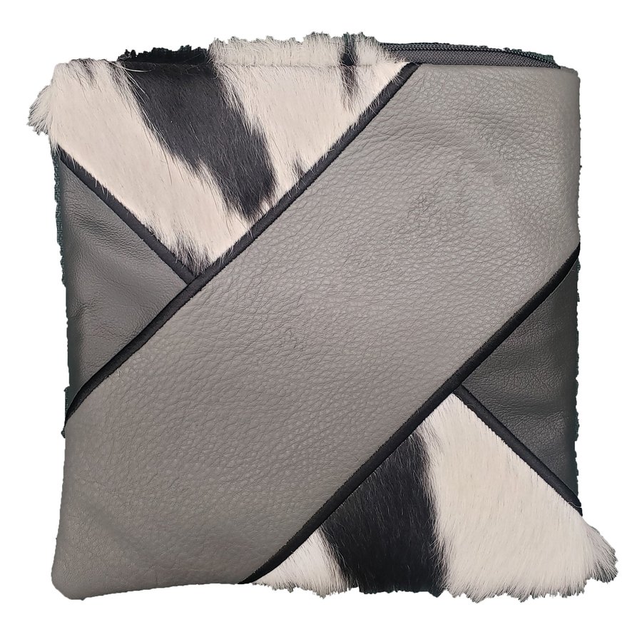 Tallis Bag Design MC 1047 - Grey Leather and Black & White Cowhide