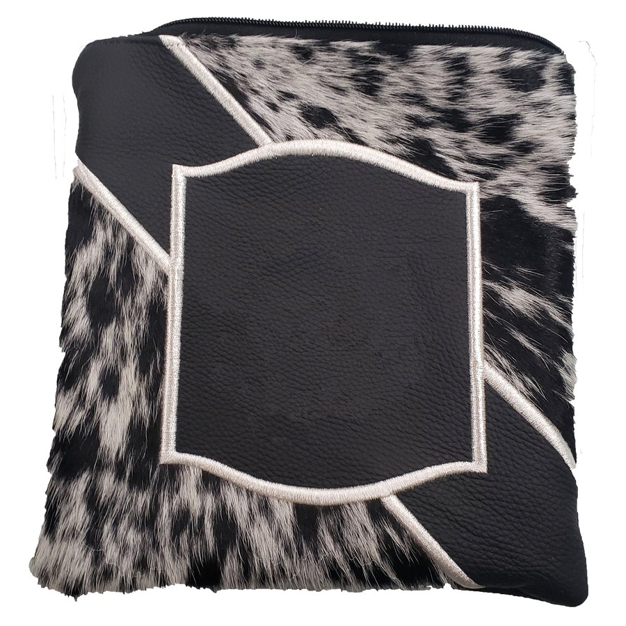 Tallis Bag Design MC 1052 - Black Leather and Black & White Cowhide