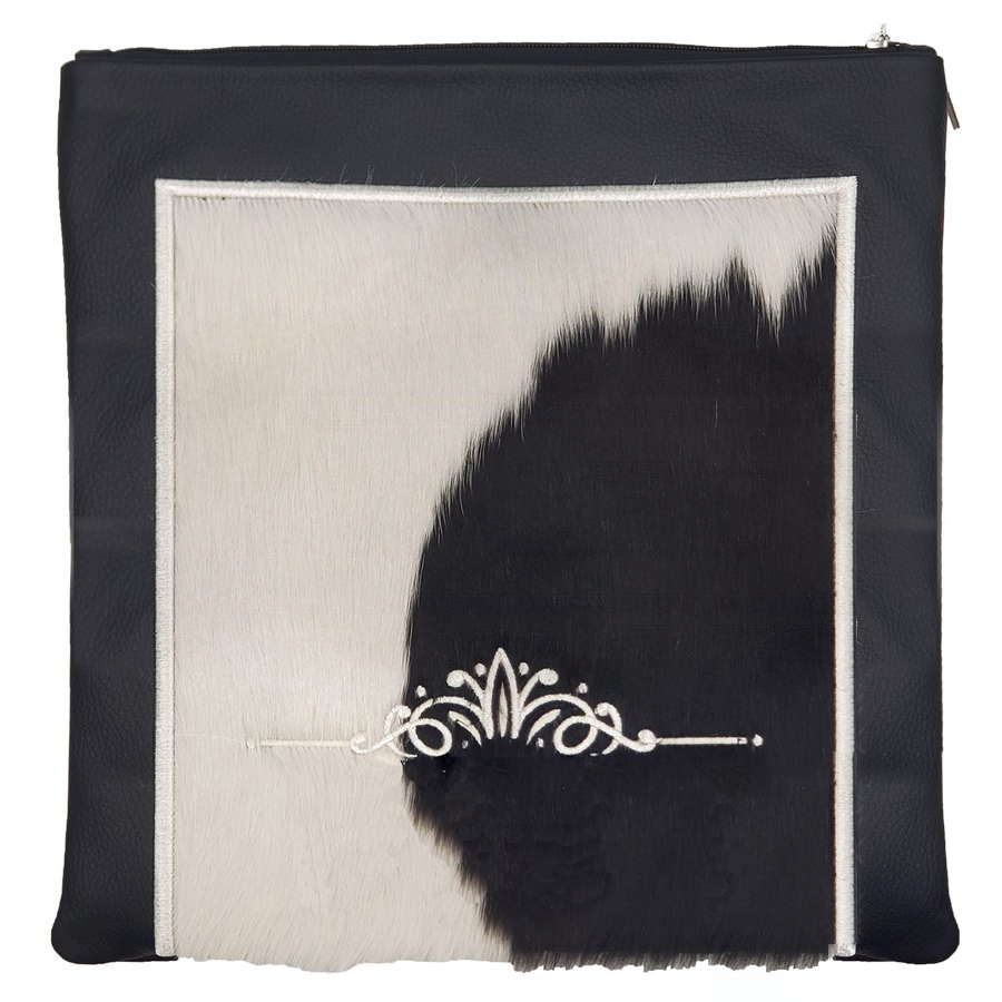 Tallit bag in black and white fur, design MC 2016