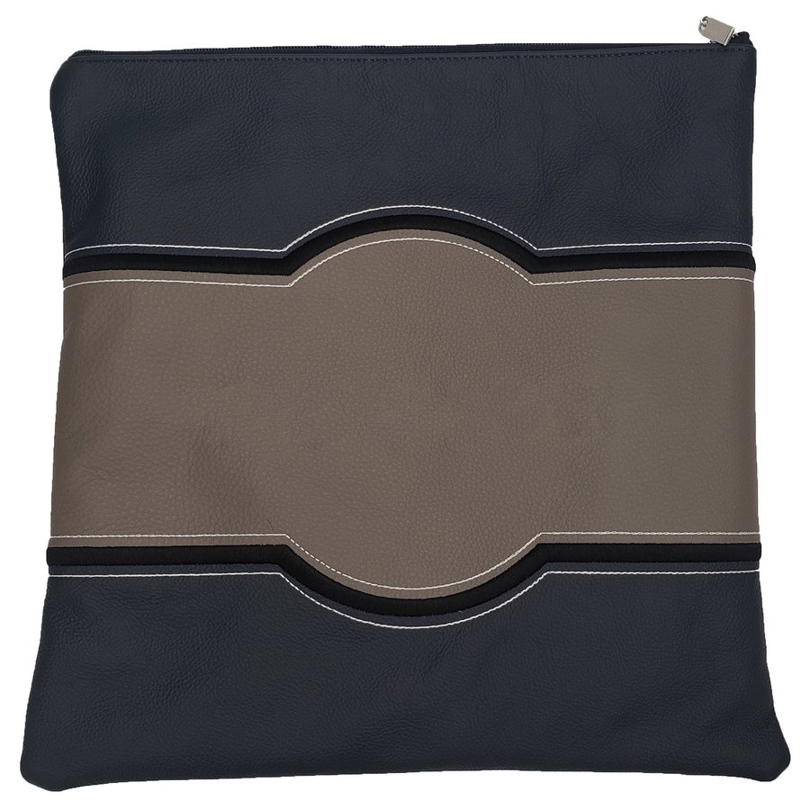 Tallis Bag Design MC 1056 - Navy and Taupe Leather