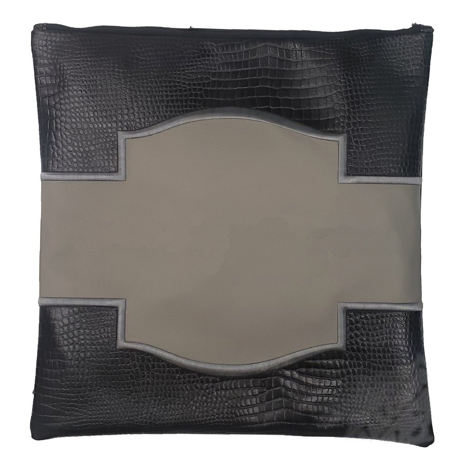 Tallis Bag Design MC 1060 - Black Crocodile Leather and Grey Leather