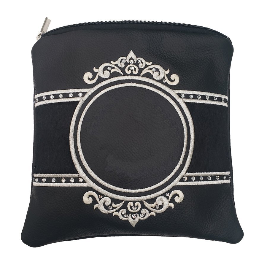 Tallit bag in black leather, design MC 2023