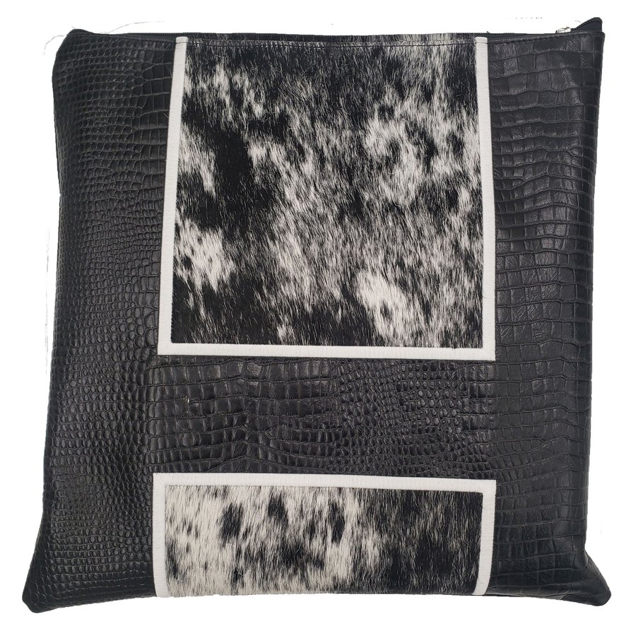 Tallis Bag Design MC 1200 - Black Leather and Black & White Speckled Fur