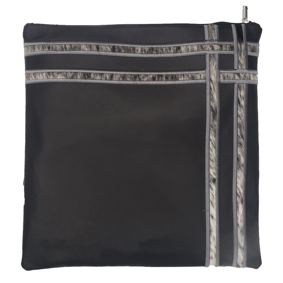 Tallis Bag Design MC 1215 - Black Leather and Mixed Fur