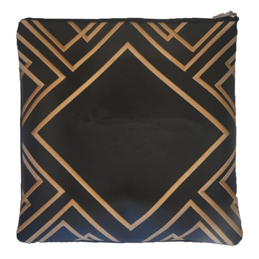 Tallis Bag Design MC 1220 - Black Leather with Gold Piping